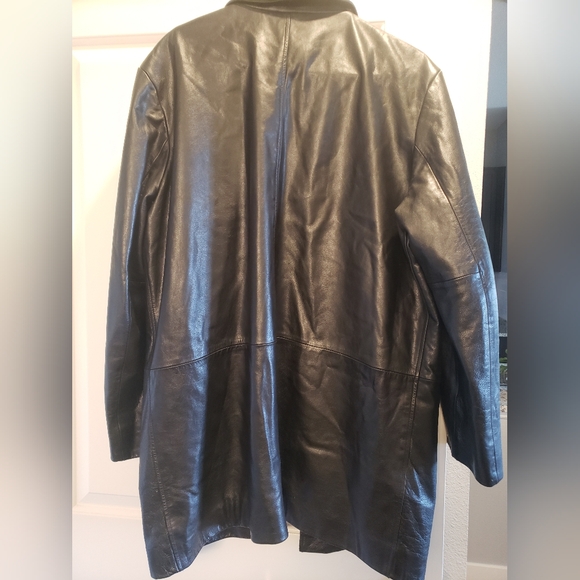 Leather Coat Banana Republic Size L Black - Picture 8 of 8